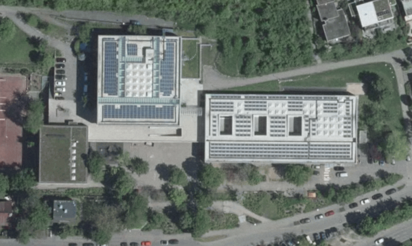 Luftbild der Marie-Curie-Schule (Quelle: LeoMaps)
