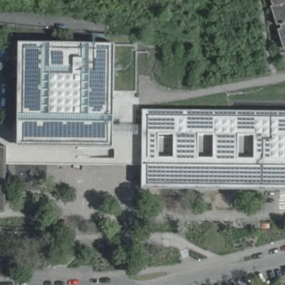 Luftbild der Marie-Curie-Schule (Quelle: LeoMaps)