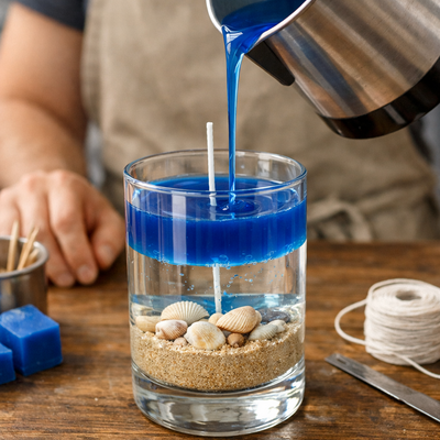 Bild vergr&ouml;&szlig;ern: Foto vom Kerzen gießen