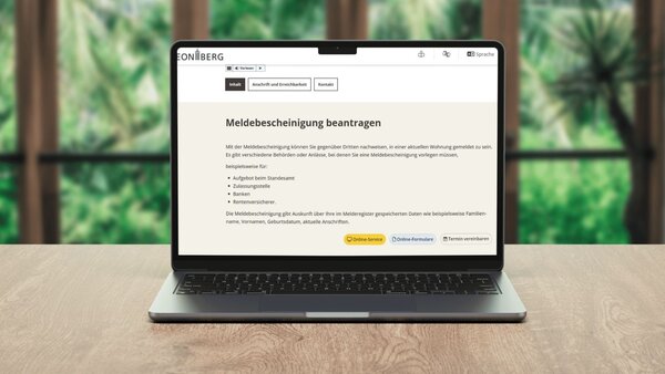 Bild vergr&ouml;&szlig;ern: Meldebescheinigung online beantragen