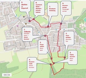 Streckenplan Ortsrundgang Warmbronn