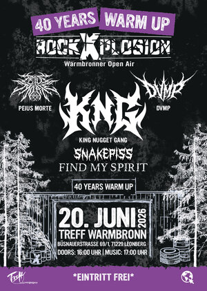 Flyer rockXplosion Warmup Party 2026