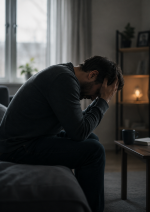 Depressiver Mann