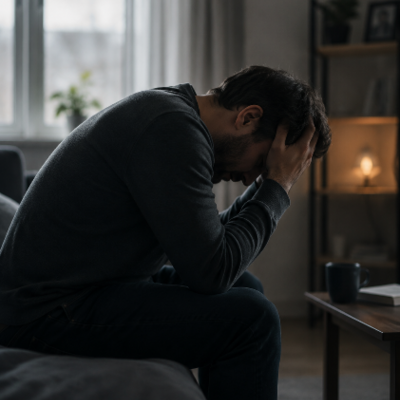 Bild vergr&ouml;&szlig;ern: Depressiver Mann