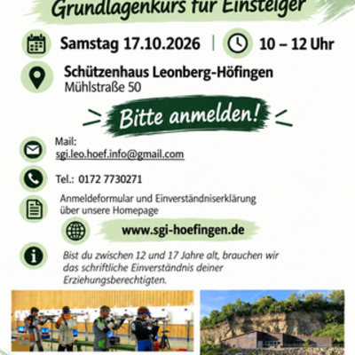 Bild vergr&ouml;&szlig;ern: Luftgewehrschießen – Grundlagenkurs für Einsteiger